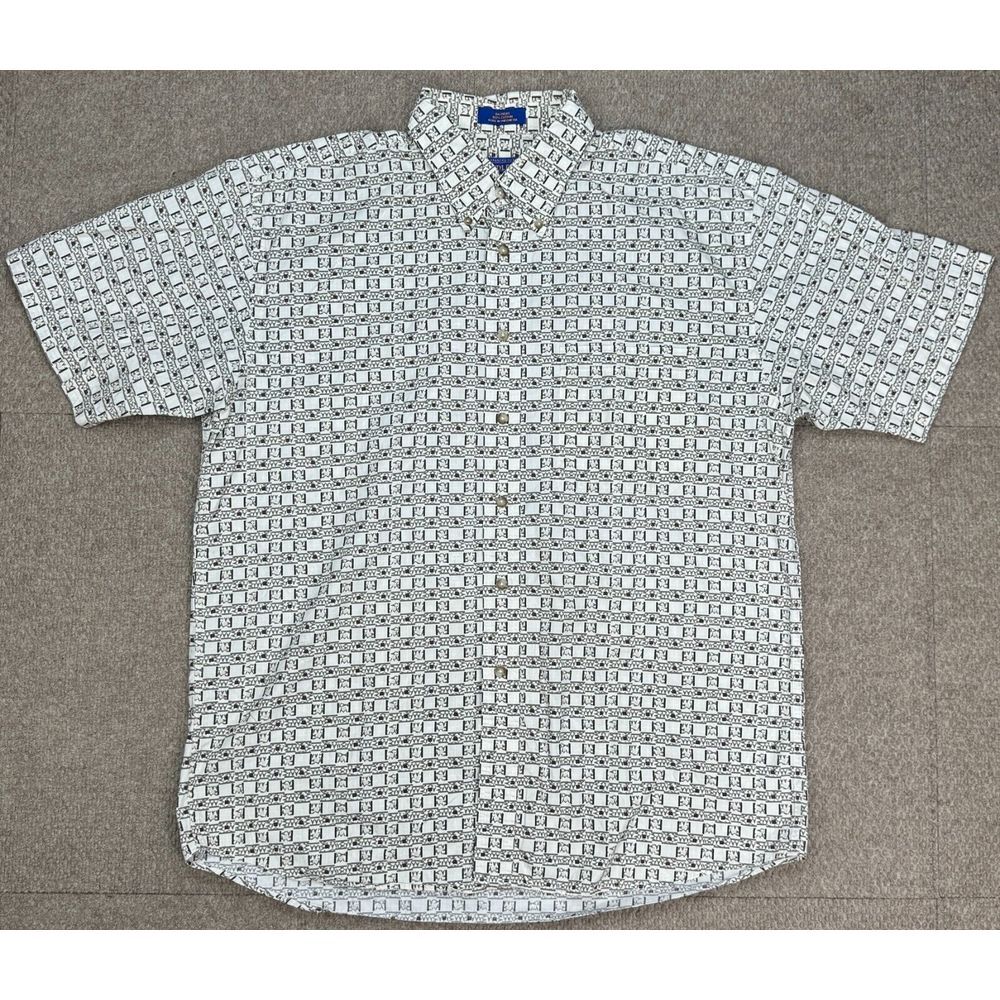 Pendleton Men's Button Down Short Sleeve‎ Aztec Pattern Shirt Size Large